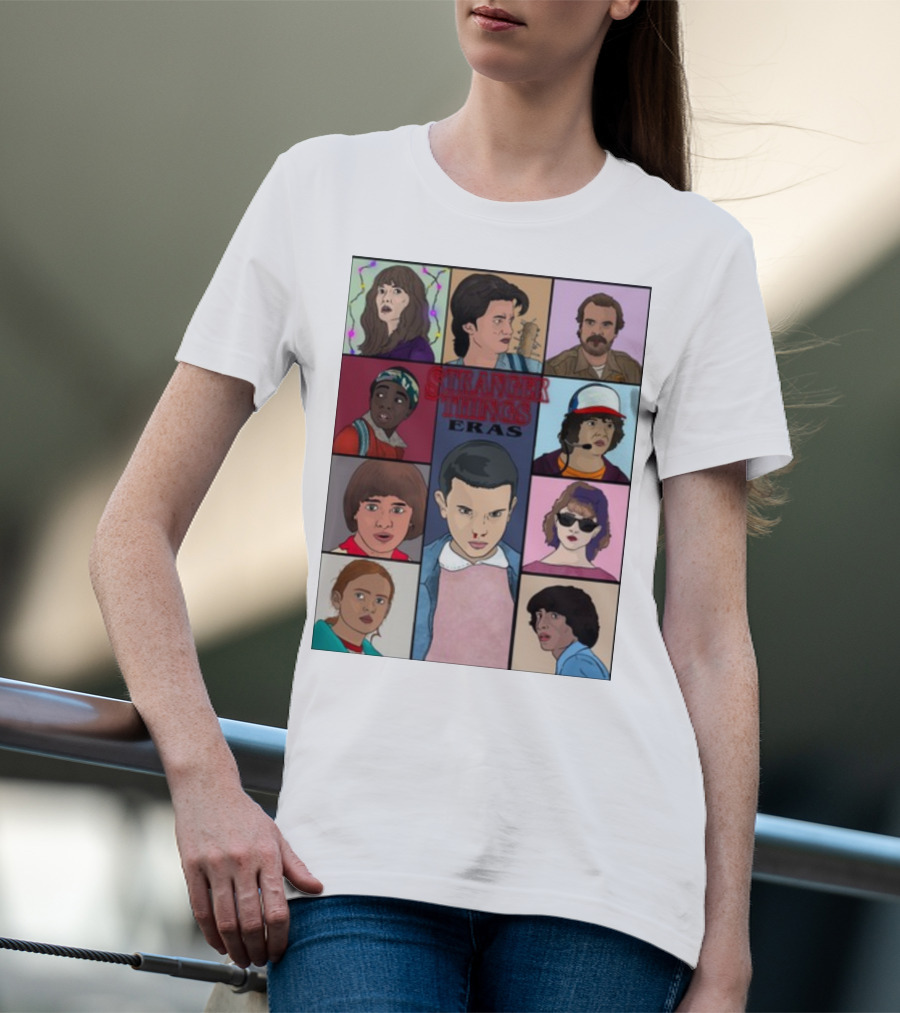 Stranger Things Eras Character Collage T-Shirt