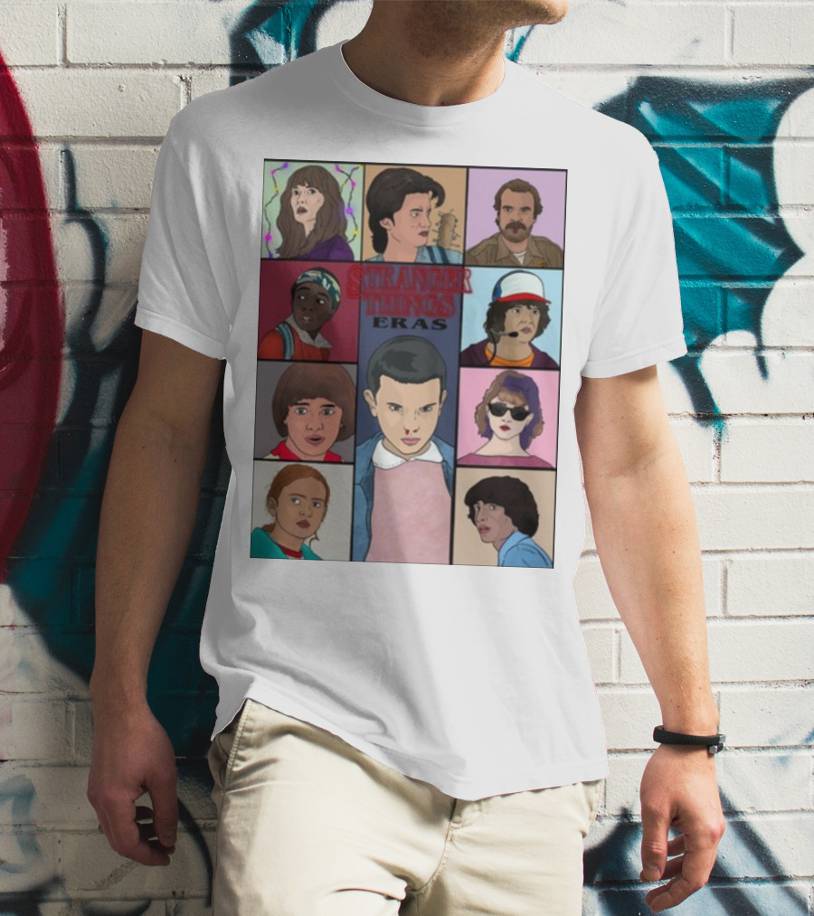 Stranger Things Eras Character Collage T-Shirt