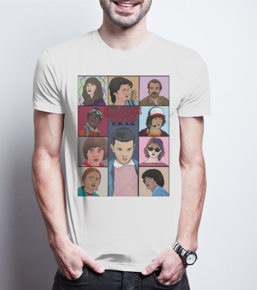 Stranger Things Eras Character Collage T-Shirt