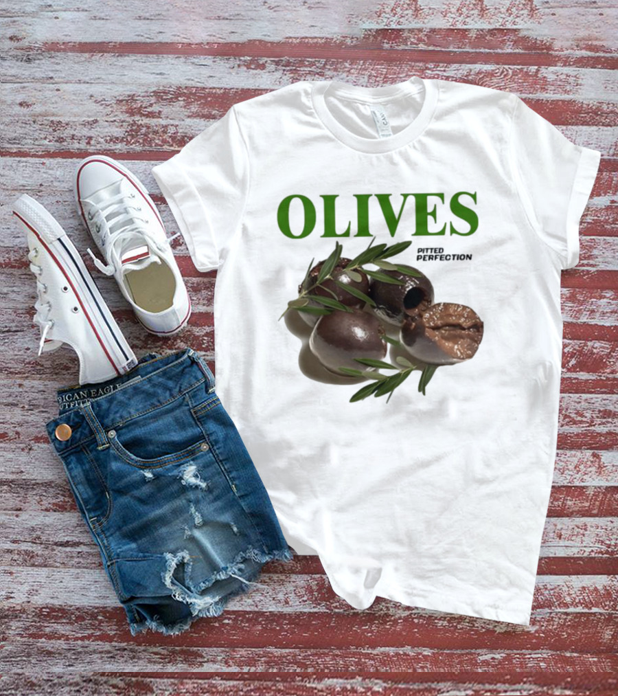 Olives Pitted Perfection Middleclassfancy Perfect In A Drink On A Plate T-Shirt
