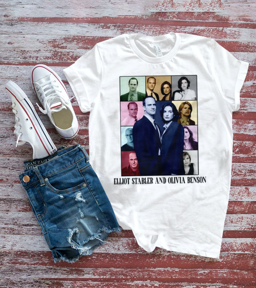 Elliot Stabler And Olivia Benson Collage Eras T-Shirt