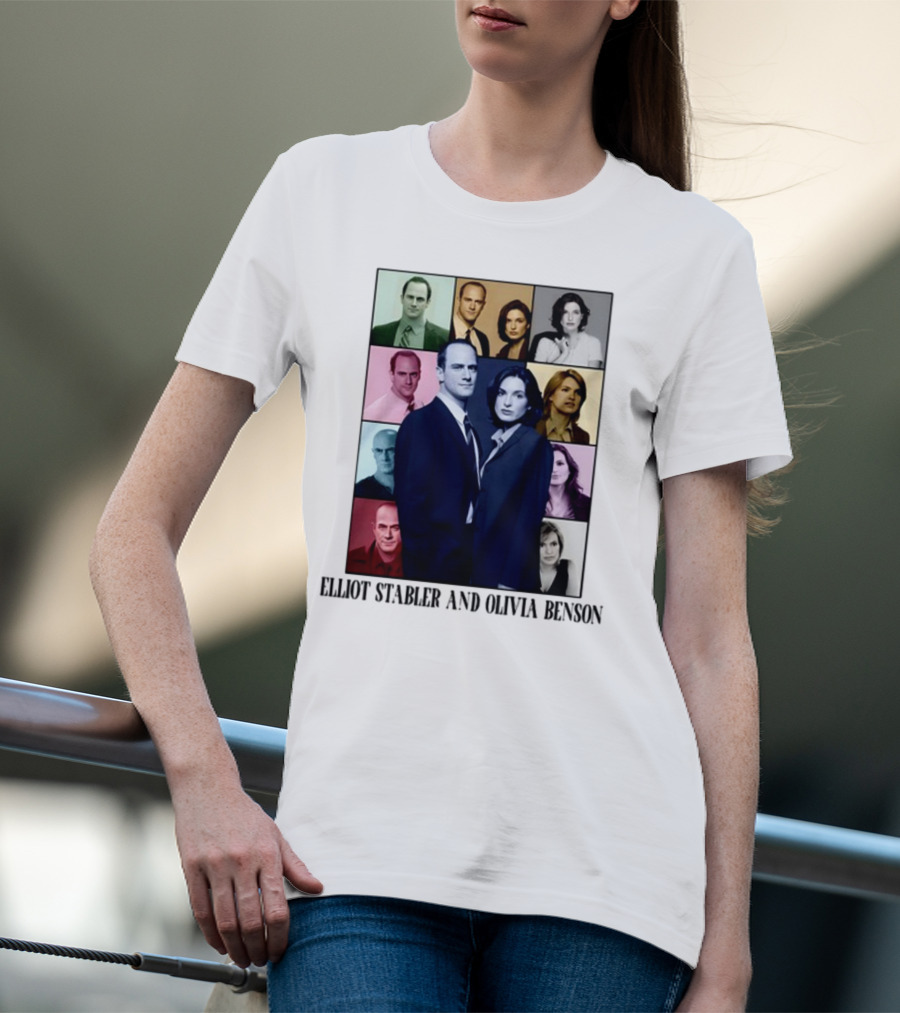 Elliot Stabler And Olivia Benson Collage Eras T-Shirt