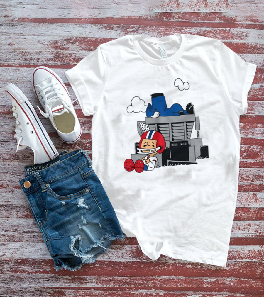 Waiting The Season Football Player Snoozing On Bleachers T-Shirt