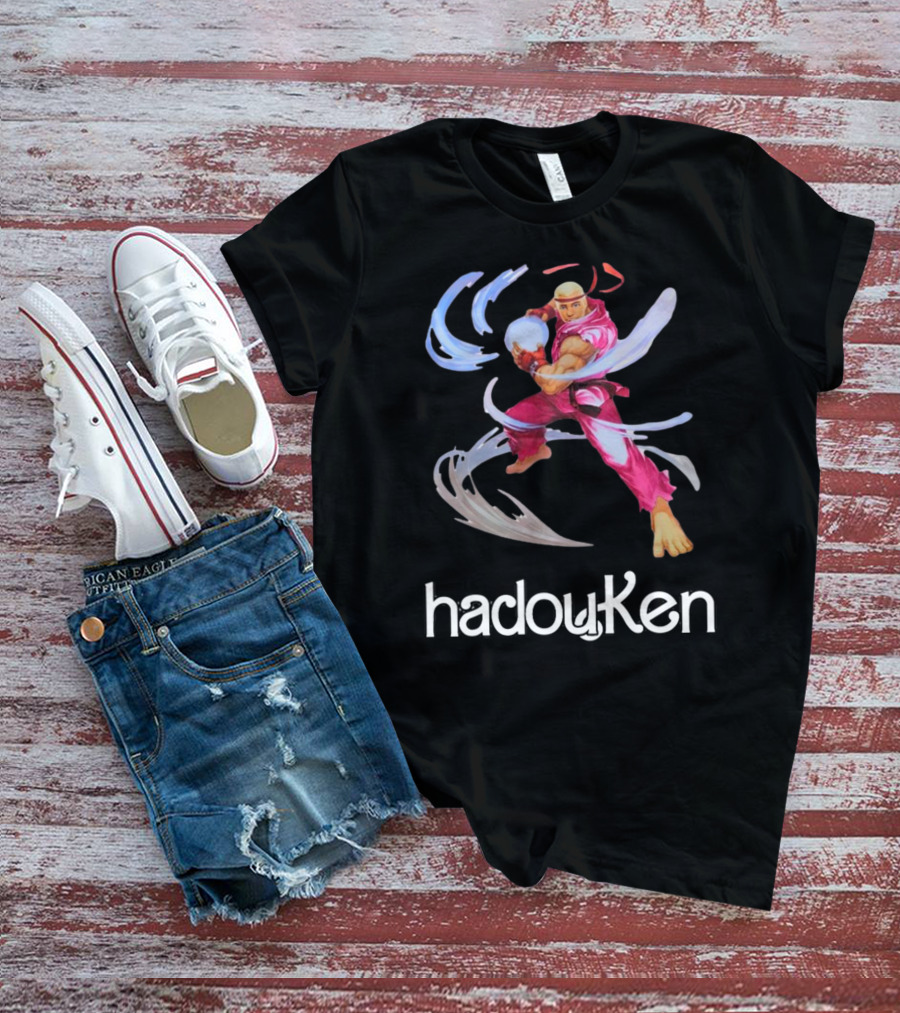 Hadouken Gaymer Barbie Ken Street Fighter Crossover T-Shirt