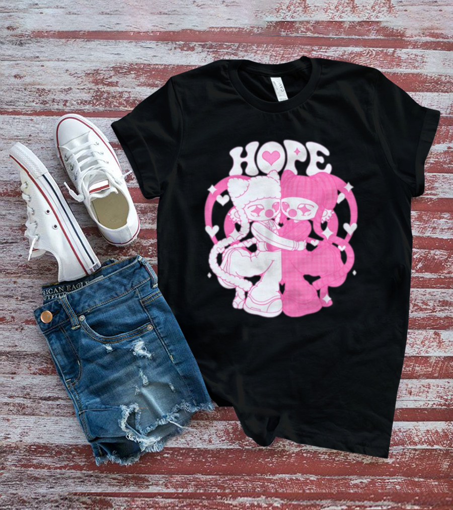 Lizigrace Hope Pink Hearts Embrace T-Shirt