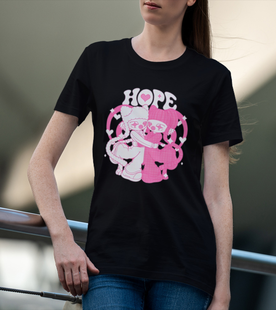 Lizigrace Hope Pink Hearts Embrace T-Shirt