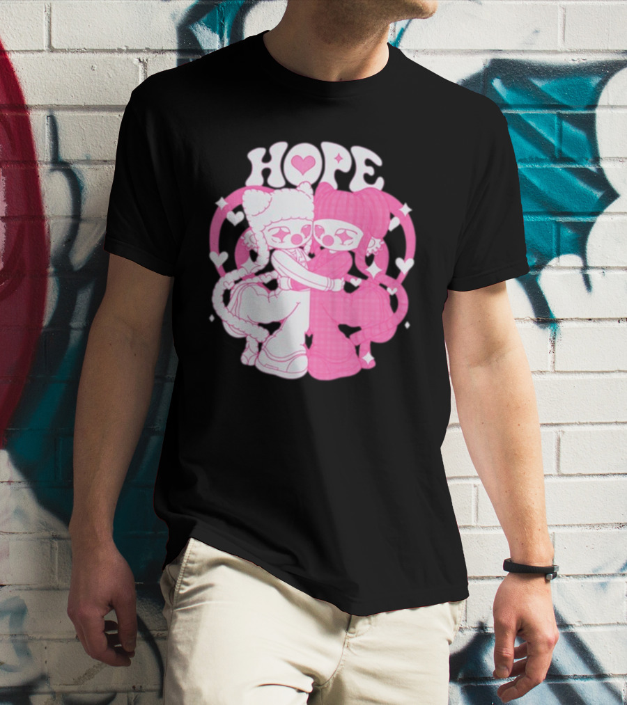 Lizigrace Hope Pink Hearts Embrace T-Shirt