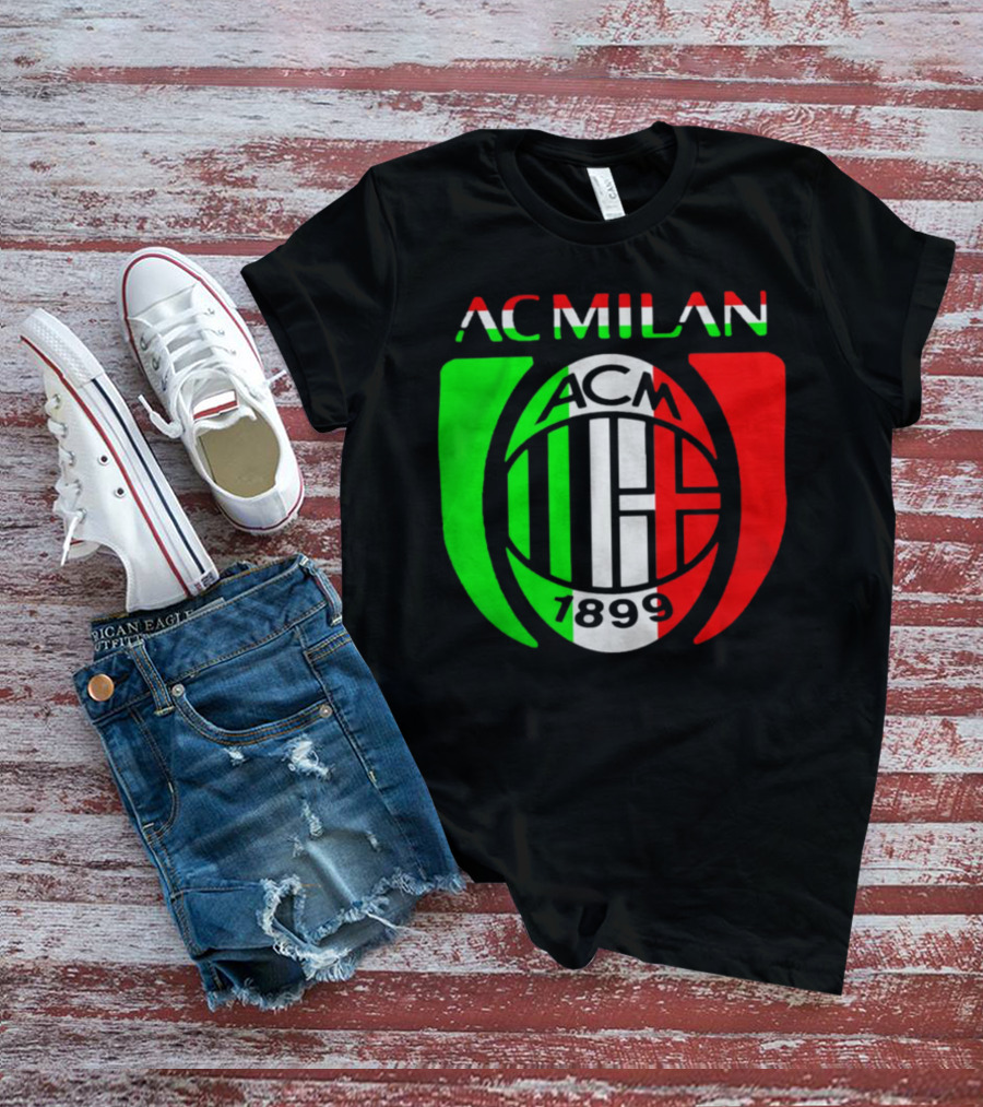 AC Milan ACM 1899 Logo Italy Flag T-Shirt