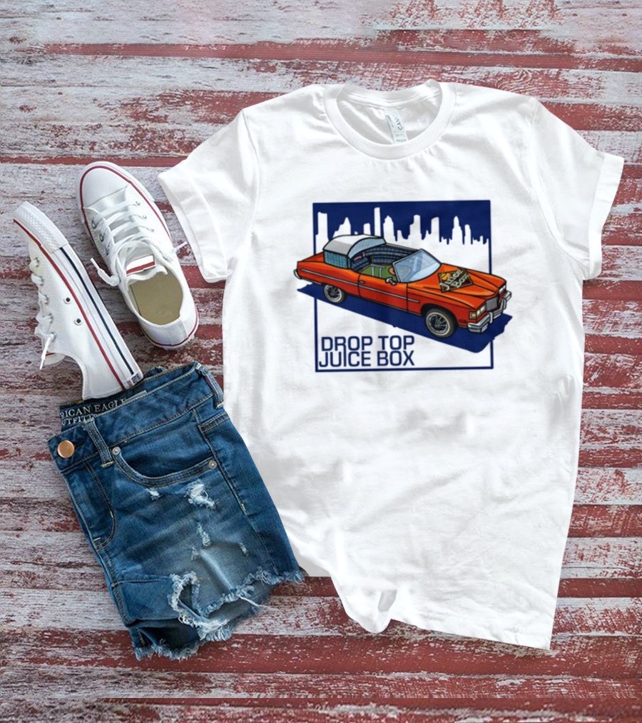 Droptop Juicebox Convertible With City Skyline In Background T-Shirt
