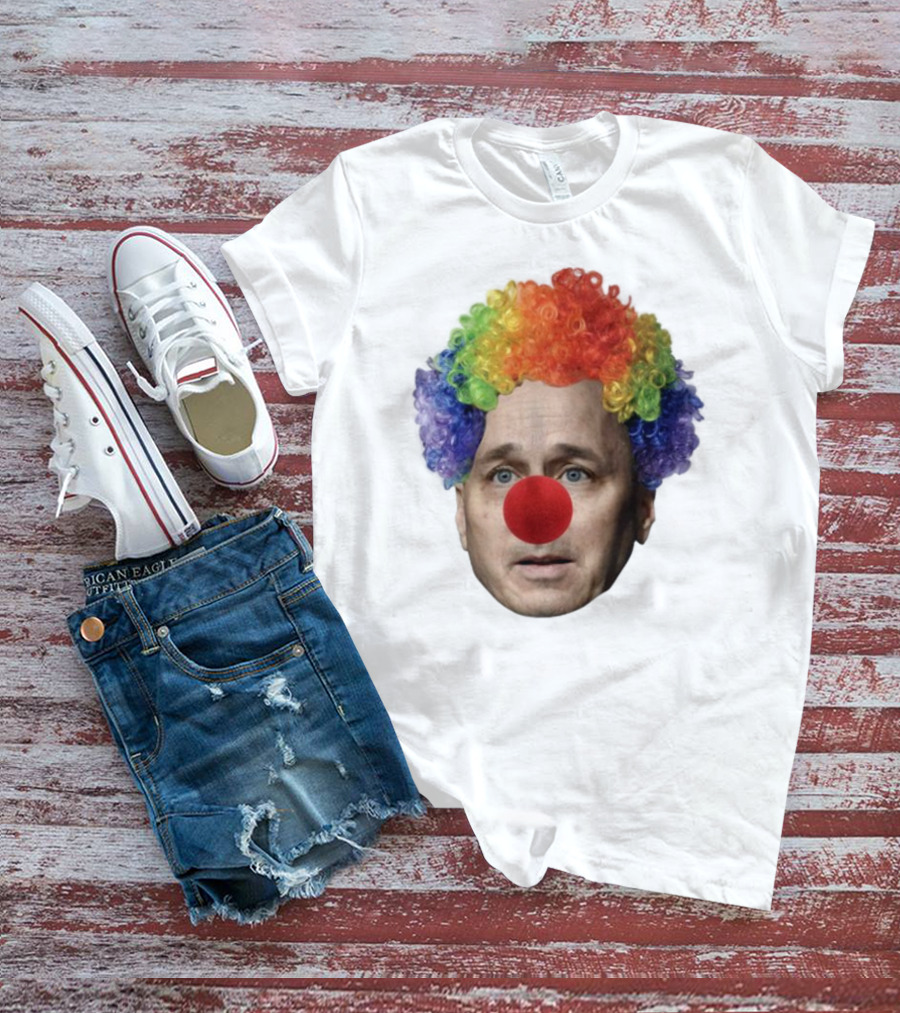 Burdenburner Brian Clownman Rainbow Wig Red Nose Face T-Shirt