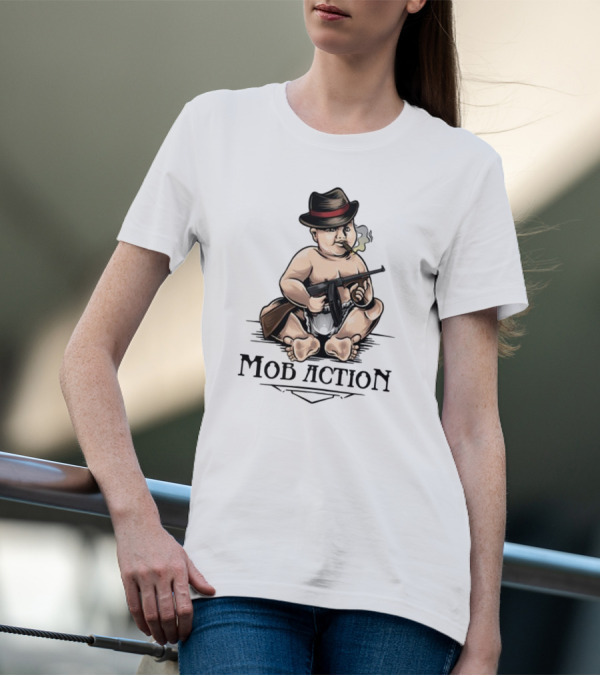 Jackass Baby Capone Mob Action Cigarette Fedora Gun T-Shirt