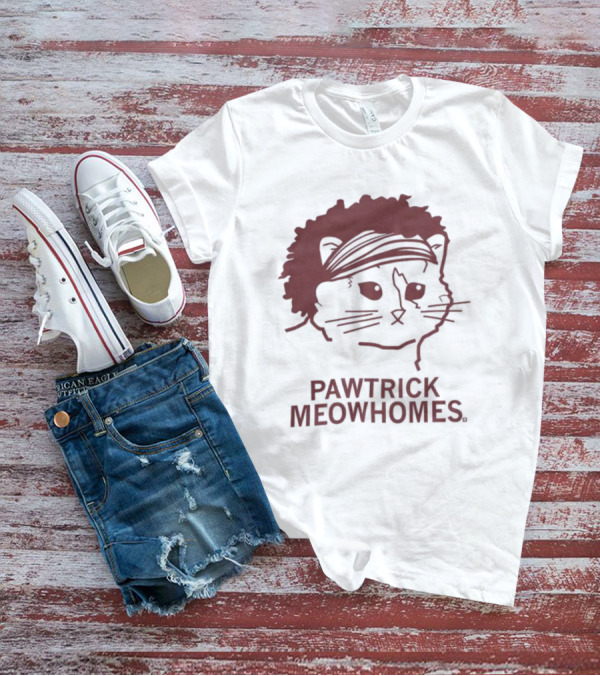 Pawtrick Meowhomes Cat With Headband And Afro T-Shirt