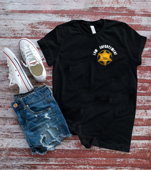 Middleclassfancy Lawn Enforcement Badge With Gold Star And Tractor T-Shirt