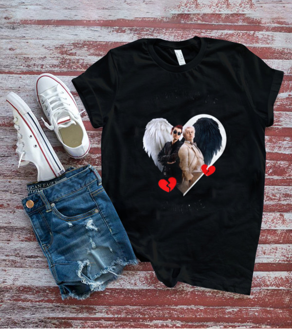 Azirasbraincell Good Omens I'm A Child Of Divorce Heart Wings Broken Heart T-Shirt