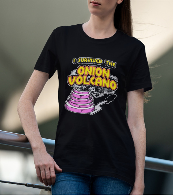I Survived The Onion Volcano Hibachi Grill Smoke Spatula Scene T-Shirt