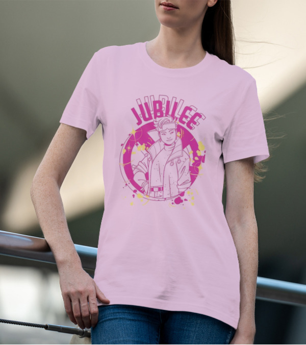 Jubilee X-Men Neon Pink T-Shirt