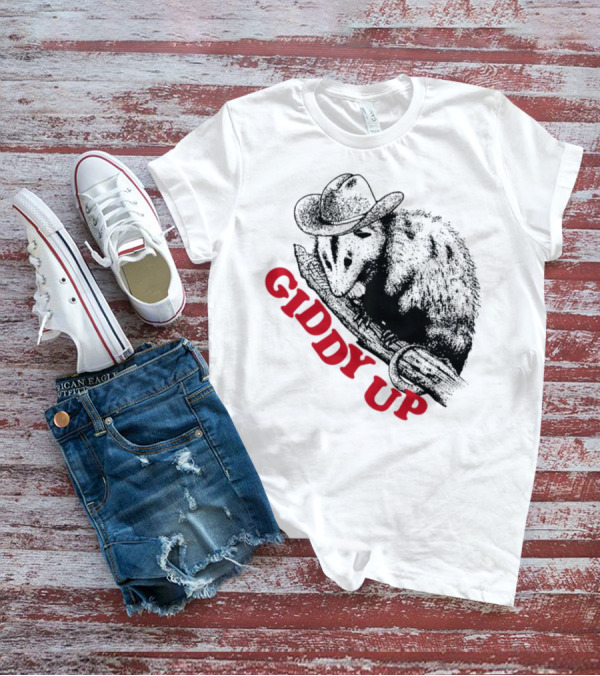 Giddy Up Cowboy Hat Opossum On Branch T-Shirt