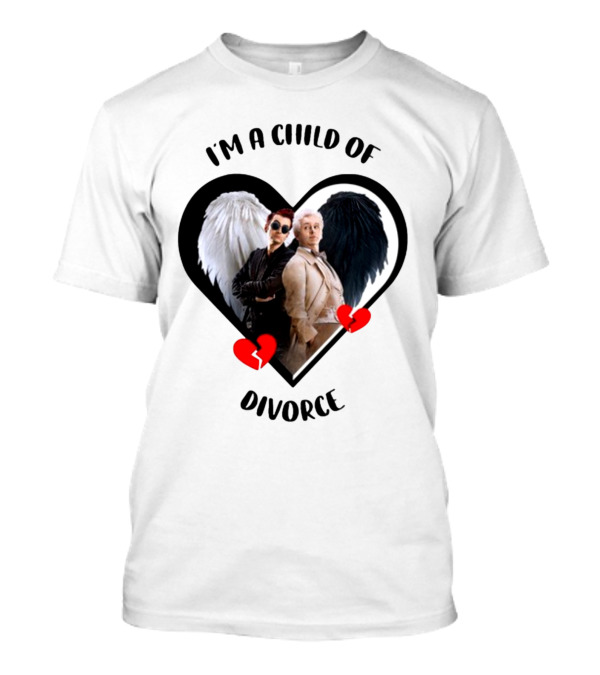 Good Omens I'm A Child Of Divorce Heart Broken Angel Wings T-Shirt
