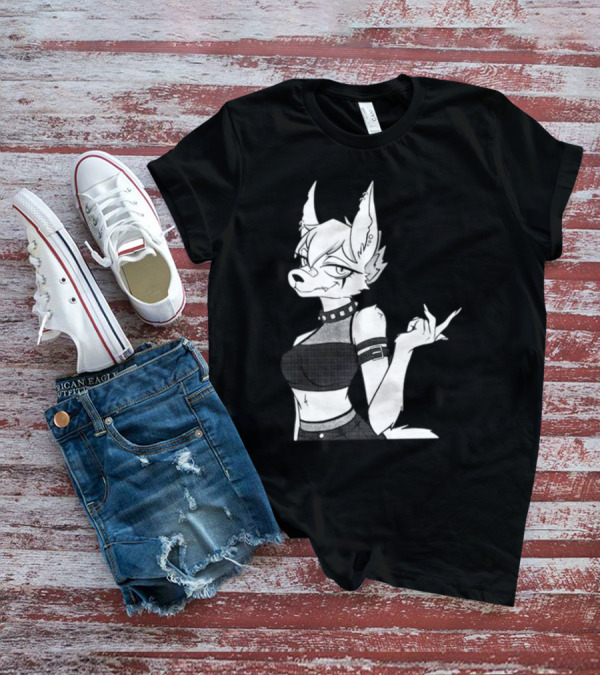 Punk Girl Jackal Attitude Aesthetic T-Shirt