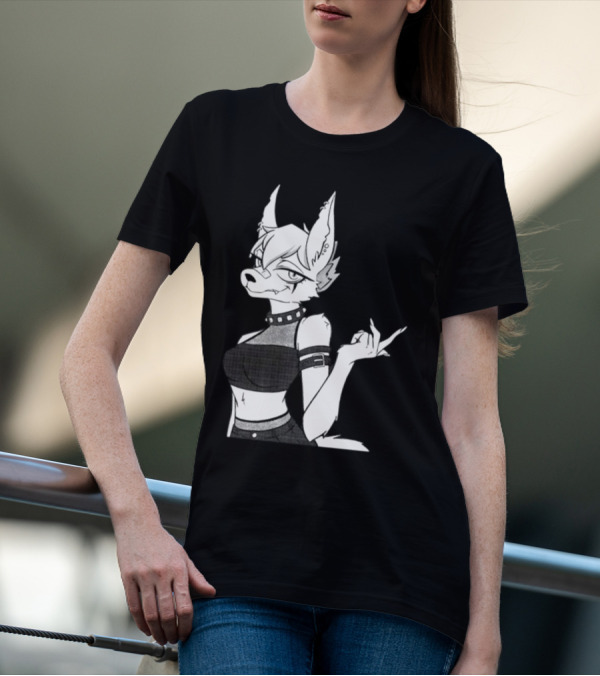 Punk Girl Jackal Attitude Aesthetic T-Shirt