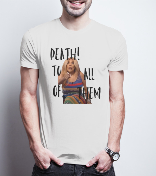 DEATH TO ALL OF THEM Pointing Woman In Colorful Dress T-Shirt