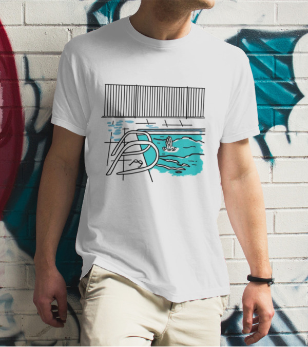 Drewmonson I'm Dead Pool Blue Water Hand Fence T-Shirt
