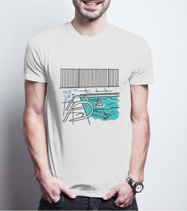 Drewmonson I'm Dead Pool Blue Water Hand Fence T-Shirt
