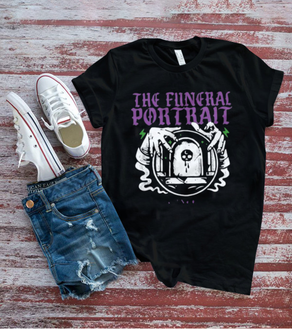 The Funeral Portrait Coffin Crew Grim Skull And Coffin Hands T-Shirt