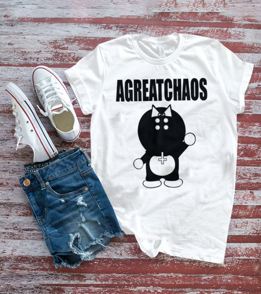 AGREATCHAOS Dark Figure With Bow And Cross T-Shirt