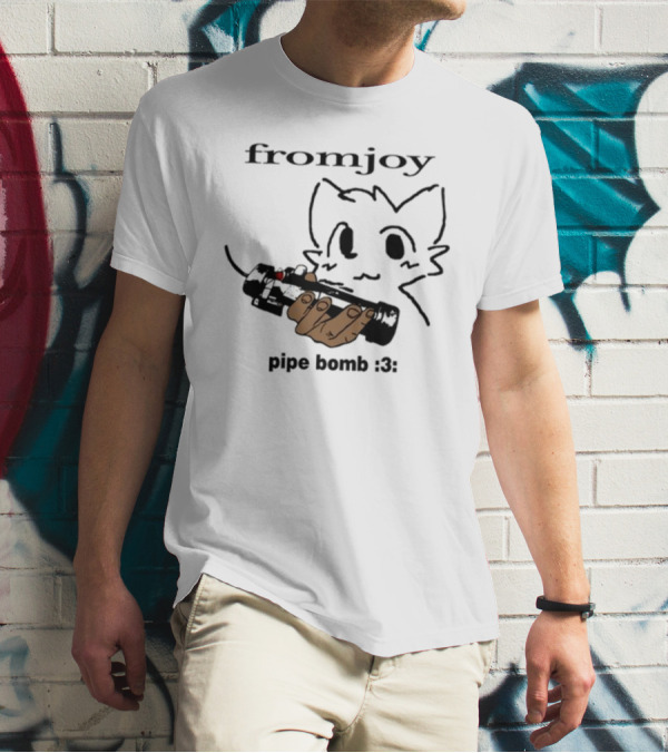 Fromjoy Pipe Bomb :3 Cat Drawing Hand Holding Bomb T-Shirt