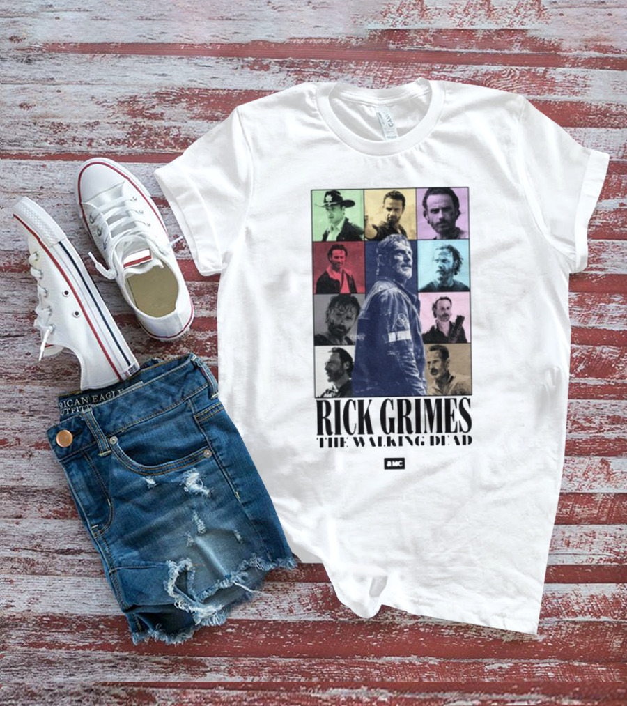 Rick Grimes The Walking Dead AMC Character Collage T-Shirt