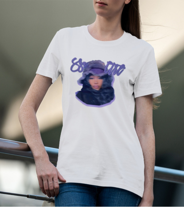 Meechy Club Sza Ctrl Portrait With Fuzzy Hood And Purple Gradient Text T-Shirt