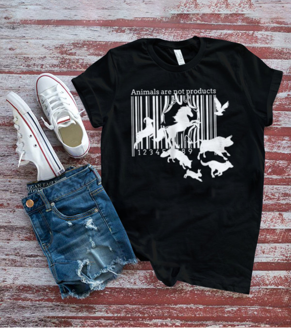 Animals Are Not Products Barcode With Escaping Animals T-Shirt