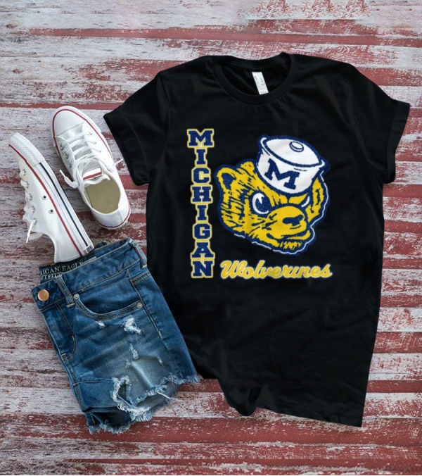 Michigan Wolverines Vintage Sailor Bear Logo '47 Phase Out Throwback Franklin T-Shirt