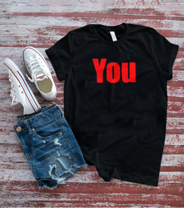 Ideogram; You-Red Print Text In T-Shirt