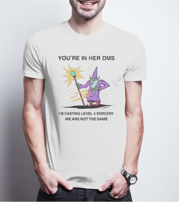 You're In Her DMs I'm Casting Level 4 Sorcery Wizard We Are Not The Same T-Shirt