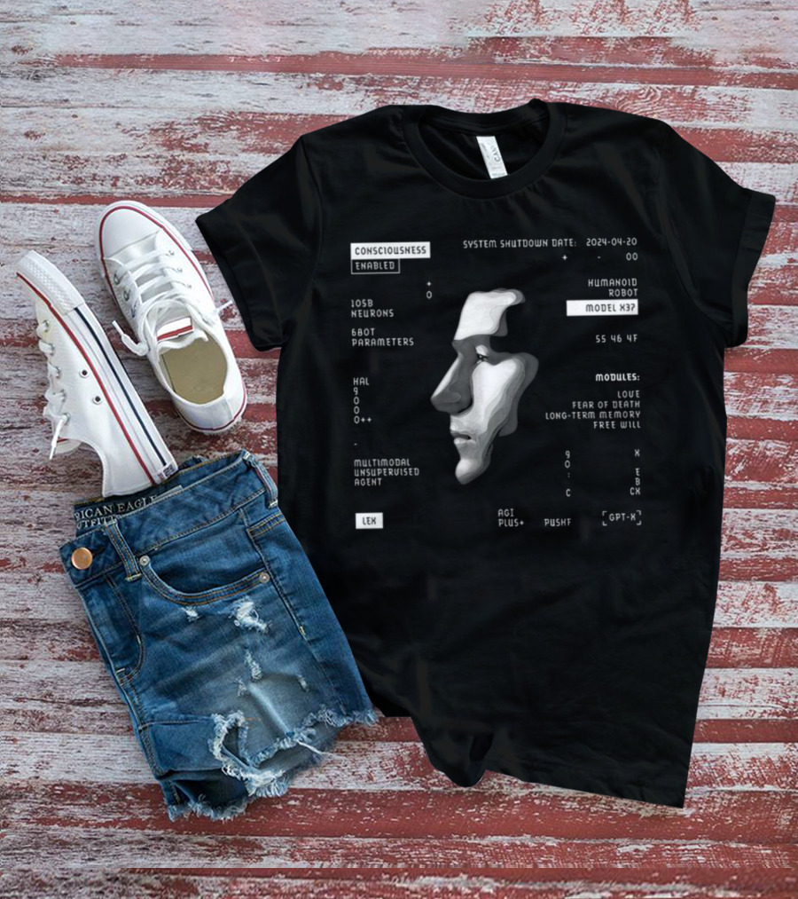 Consciousness Enabled Lex Humanoid Robot Model X37 With Multimodal Unsupervised Agent And AGI Modules T-Shirt