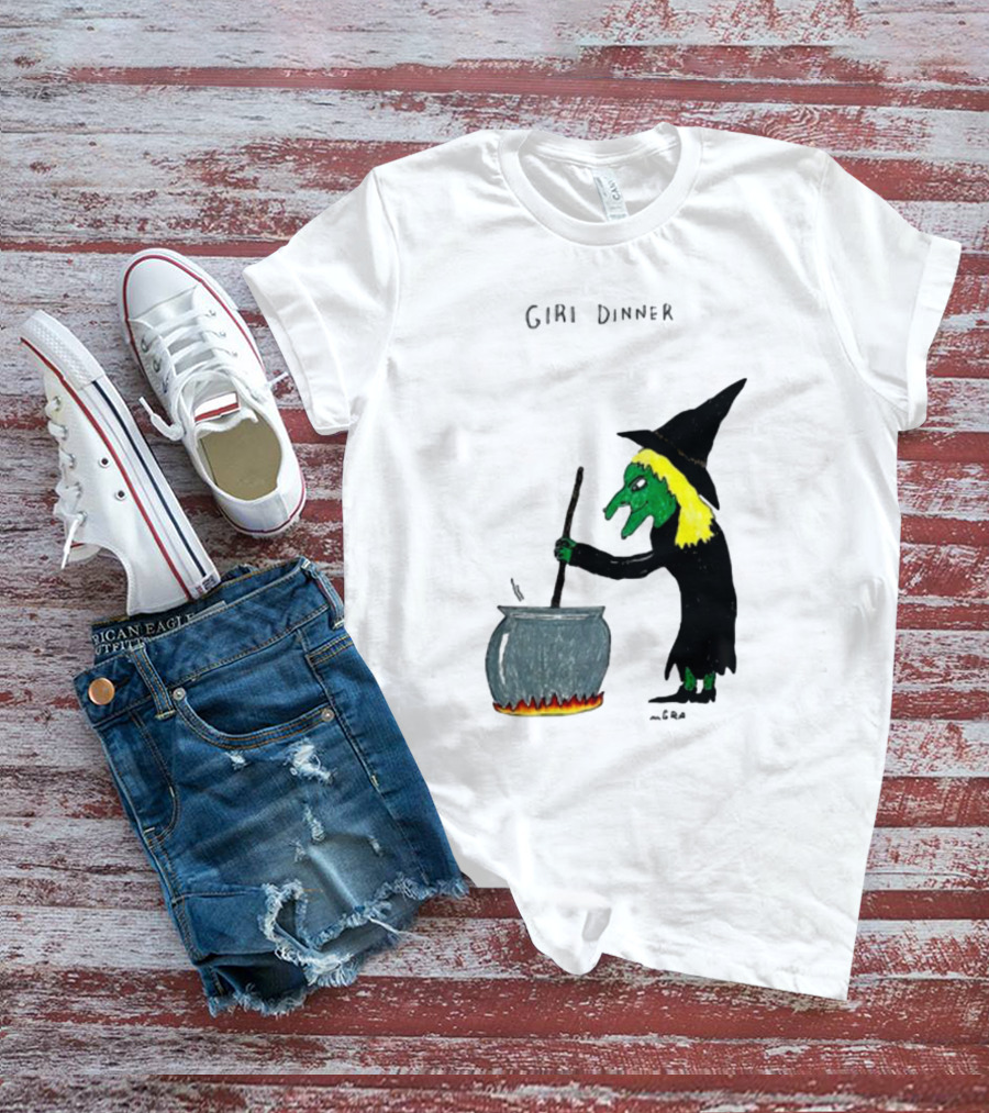 Matt Gray Girl Dinner Witch Cauldron Brewing T-Shirt