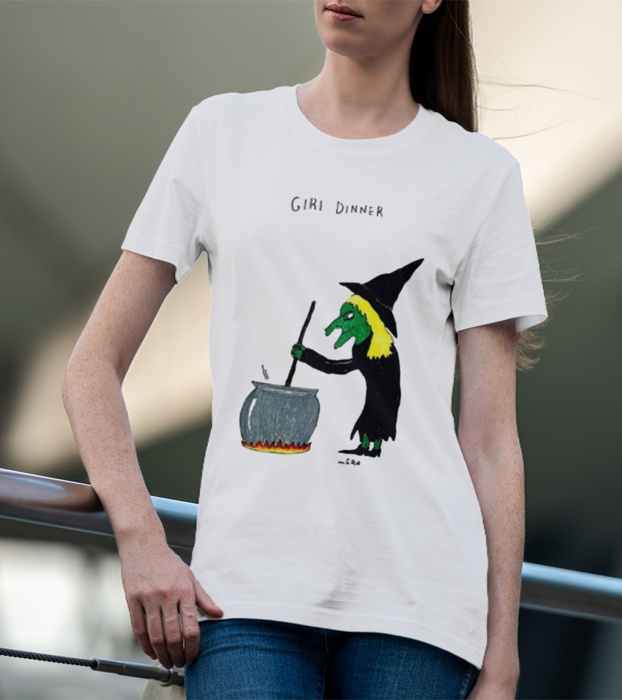 Matt Gray Girl Dinner Witch Cauldron Brewing T-Shirt