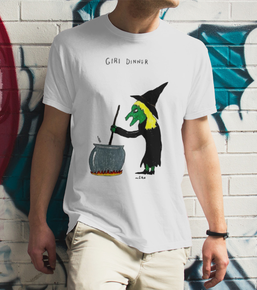 Matt Gray Girl Dinner Witch Cauldron Brewing T-Shirt