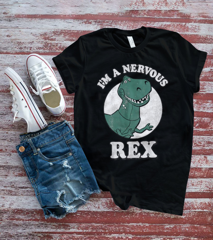 I'm A Nervous Rex Dinosaur Illustrated T-Rex T-Shirt