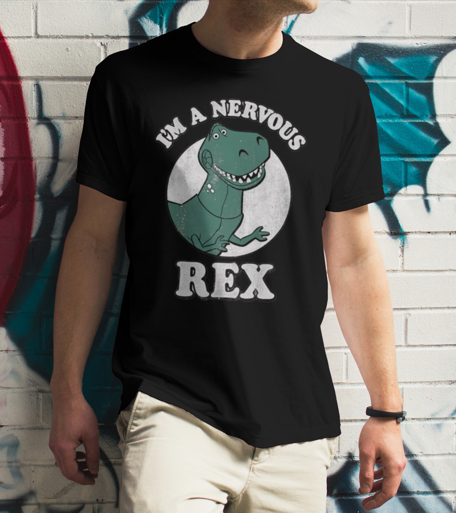 I'm A Nervous Rex Dinosaur Illustrated T-Rex T-Shirt