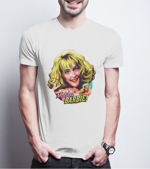Malibu Barbie Debbie Jellinsky Doll Art With Flaming Lighter T-Shirt