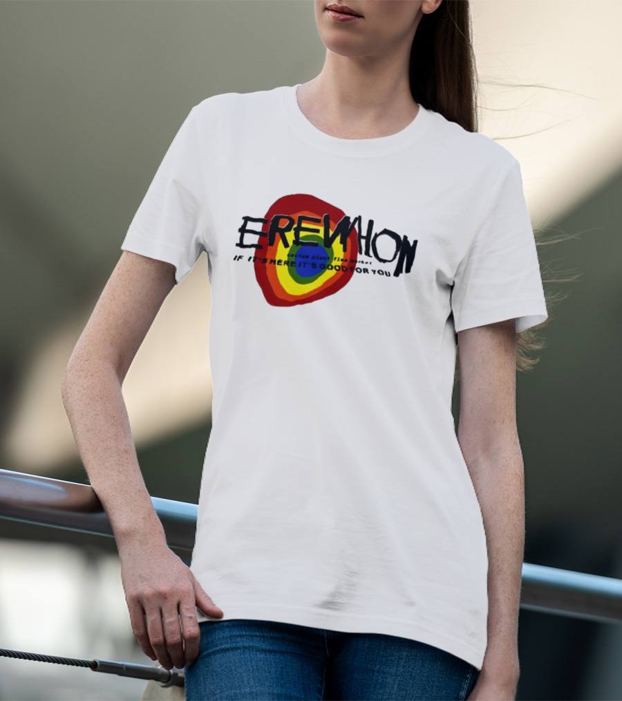 Erewhon Cactus Plant Flea Market If It's Here It's Good For You Rainbow Circle T-Shirt