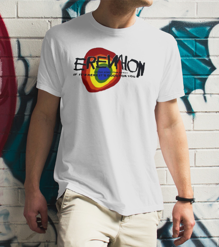 Erewhon Cactus Plant Flea Market If It's Here It's Good For You Rainbow Circle T-Shirt