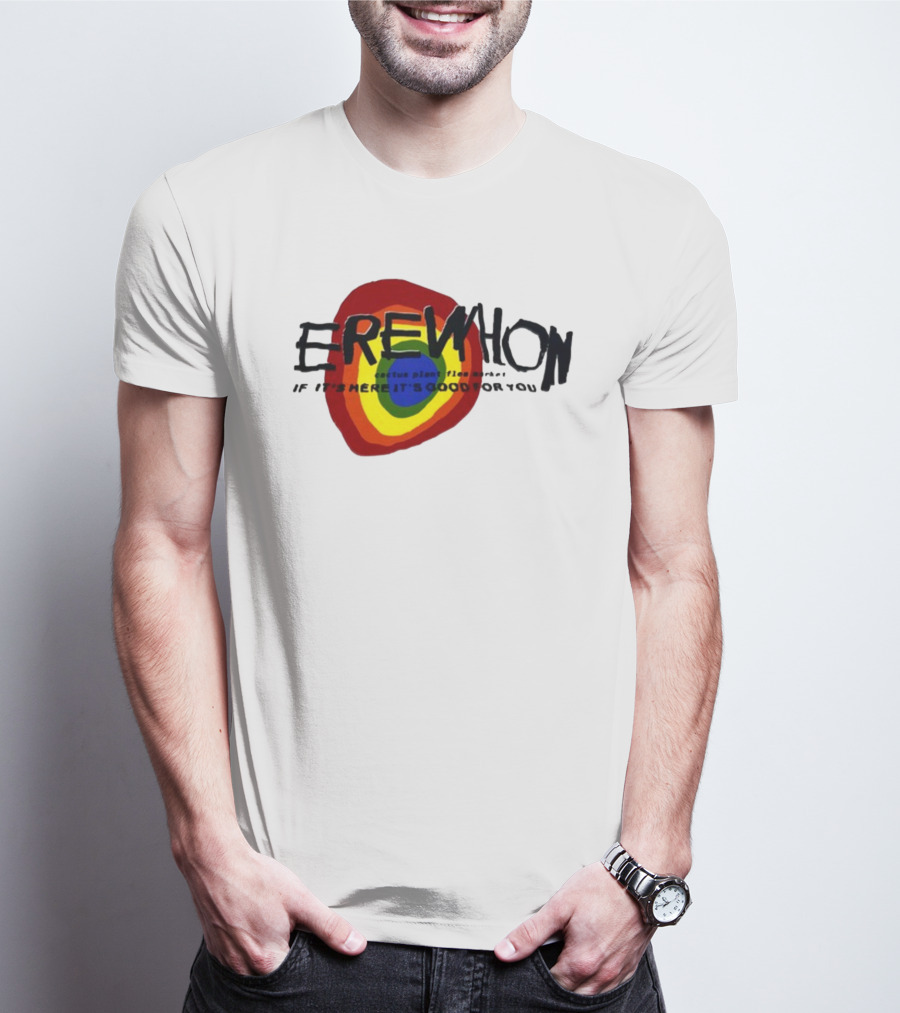 Erewhon Cactus Plant Flea Market If It's Here It's Good For You Rainbow Circle T-Shirt