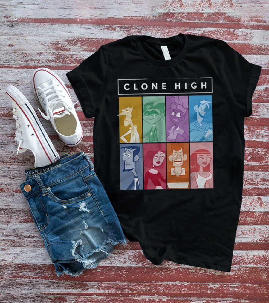 Clone High Character Blocks Cast Montage T-Shirt