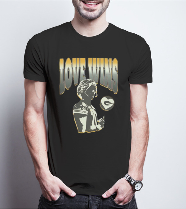 Love Wins Campeche Collective Football Heart Vintage T-Shirt