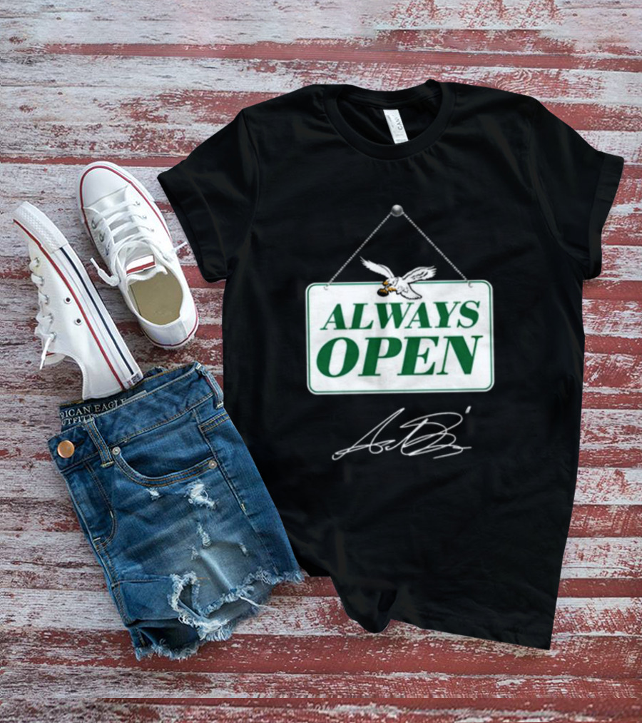 Always Open Eagles Catching Football Sign T-Shirt