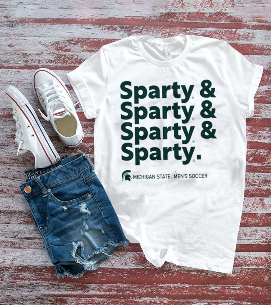 Sparty And Sparty And Sparty And Sparty Michigan State Men's Soccer T-Shirt